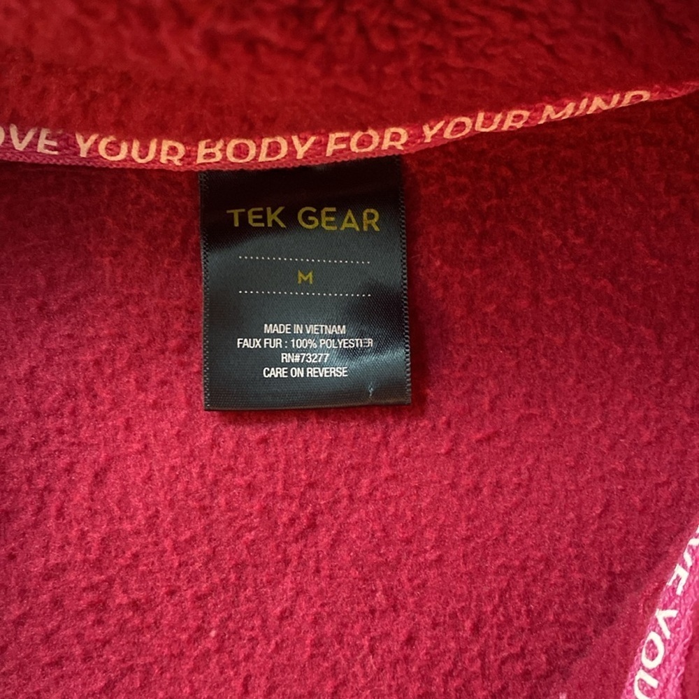 Tek Gear Color Block Pink Fleece Pullover Quarter Neck with  snaps - Picture 3 of 9